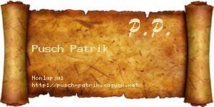 Pusch Patrik névjegykártya